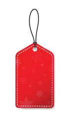 Wall Mural - Red tag vector banner design Christmas concept with snowflakes template for use to your business website or shop isolated on white background.