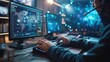 © BMMP Studio - Person using computer with encryption software visible on screen.