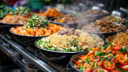 Thai street food dishes being showcased at an international food expo