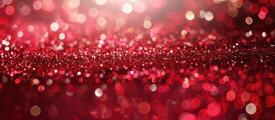 Wall Mural - Abstract red glitter background with defocused texture and copy space image.