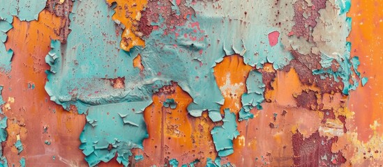 Aufkleber - Background texture with vibrant rust and peeling paint, perfect for design projects with copy space image.