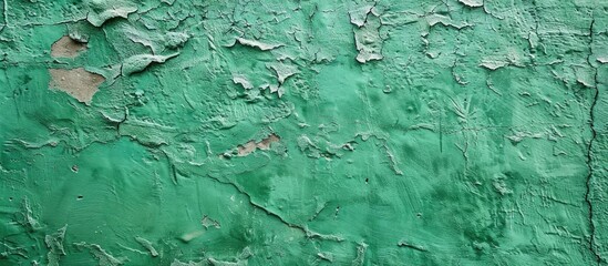 Poster - Abstract texture background of a cement wall painted in green, suitable for copy space image.