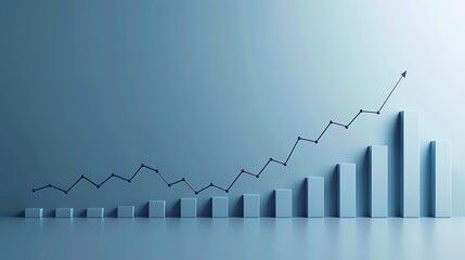 Clean and sleek stock chart displaying an upward trend, symbolizing the consistent growth of stock values.