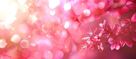 Aufkleber - A soft-focused, blurred bokeh in a bright pink hue background idea with space for more images. copy space available