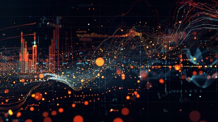 Wall Mural - Comprehensive scatter plot showing a robust positive relationship between stock prices and trading volume, signaling heightened investor activity.