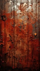 Canvas Print - a rusty metal wall with holes in it and a hole in the middle.