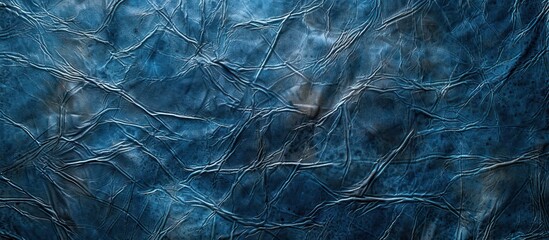 Aufkleber - Background with a textured blue leather appearance and ample copy space image.