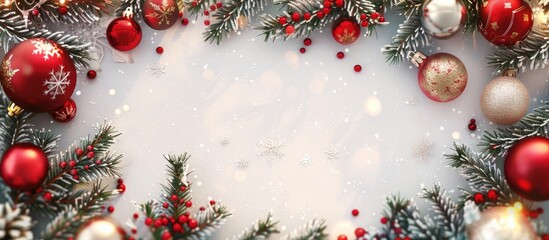 Wall Mural - Festive Christmas decor with a blank area for text in the image. copy space available