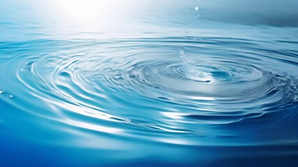 Poster - Water ripples liquid texture background with an abstract blue circle.