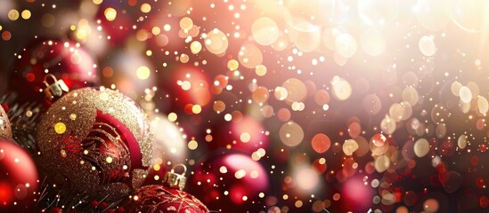 Aufkleber - Blurry festive background with shiny bubbles for Christmas celebration, ideal as a copy space image.