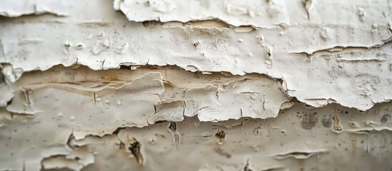 Poster - Close-up of a natural background resembling paper with a birch bark texture, showcasing a copy space image.