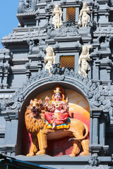 Wall Mural - Gopuram of the temple of Goddess Durga.