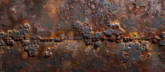 Wall Mural - Detailed high-resolution image of a rusty metal surface with ample copy space.