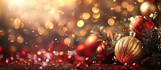 Canvas Print - Celebrate the holiday season with a festive background featuring decorations and ample copy space for your text.