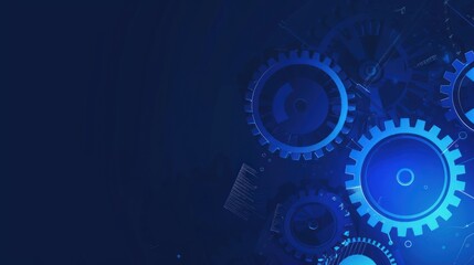 Blue Gears Abstract Technology Background