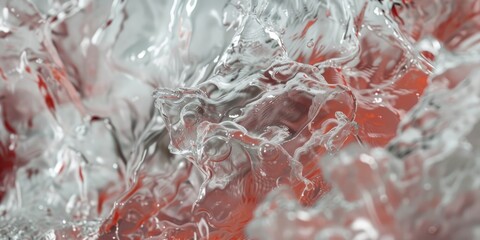 Wall Mural - A blurry image of water with red streaks. The water appears to be frozen, but the red streaks give it a sense of movement and life. The image conveys a feeling of energy and excitement