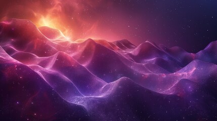 Wall Mural - Abstract waves shape glowing in ultraviolet spectrum.