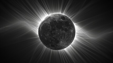 Wall Mural - full moon with back light grow in space with dark cloud in night sky.