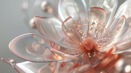 3d illustration of abstract flower composition, digital artwork for creative graphic design. ai gene