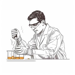 Wall Mural - Clipart of a Scientist