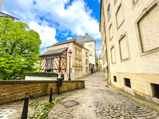Wall Mural - Street view of Luxembourg City, Luxembourg