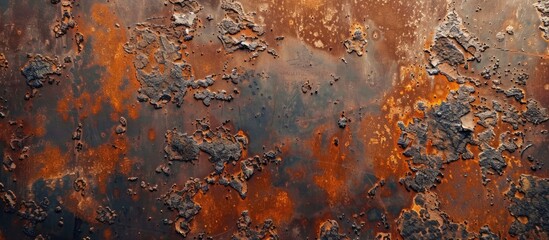 Wall Mural - Old iron plate with rust, perfect as a background for copy space image.