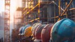 © Mahmud - 'Banner: Construction hard hat safety tools and equipment for workers at a construction site, ensuring engineering protection standards. Panorama of many hard hats in a row with copy space.