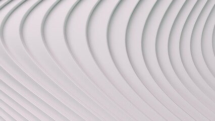 Wall Mural - Bright white grey waves abstract motion background. 3d animation