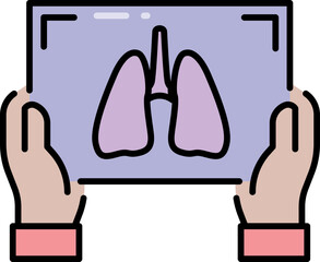 Sticker - Lung rontgen line icon