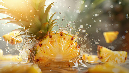 Wall Mural - pineapple in juice 