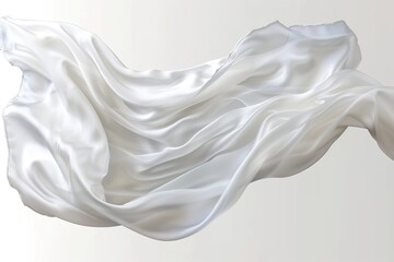 Wall Mural - Flowing White Silk Fabric with Soft Folds