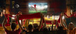 © master1305 - Game Excitement. Lively bar scene showing group of fans cheering favorite football team during live soccer match translation. Concept of championship cup final, competition, game, tournament