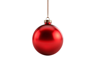 a red christmas ornament from a string