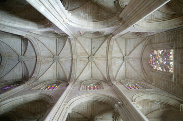 Sticker - Arches of the Batalha monastery. Gothic architecture. The nave.  Portugal.