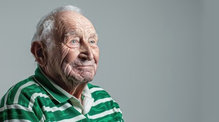 Poster - The elderly man in stripes