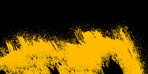 Wall Mural - black and yellow abstract dirty grunge background