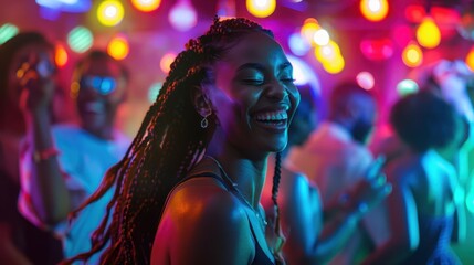 Canvas Print - The joyful woman dancing