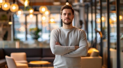 Poster - A confident man in office