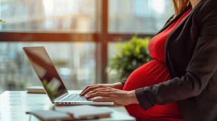 Poster - The pregnant woman working