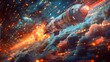 © studio clever - Futuristic Rocket Launch with Digital Effects - Generative AI