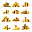© Rawpixel.com - Golden coins stack png element set, transparent background