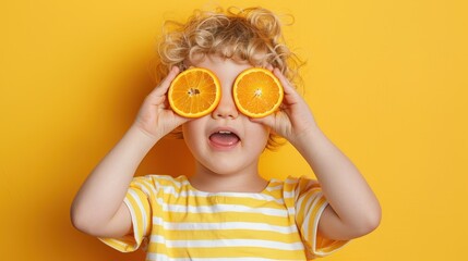 Poster - The child with orange slices