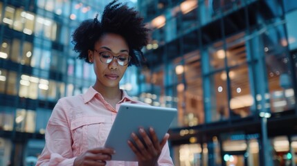 Poster - The woman with tablet