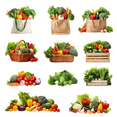 Sticker - Vegetable food png element set, transparent background