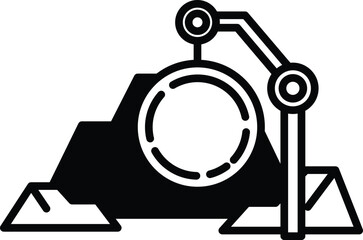 icon or logo coal mine in line style
