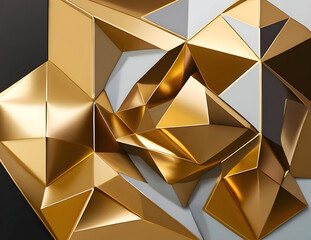 Golden Geometric Illustration Art