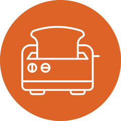 Sticker - Toaster line circle icon