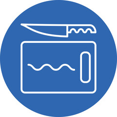 Sticker - Chopping board line circle icon