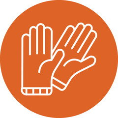 Sticker - gloves line circle icon