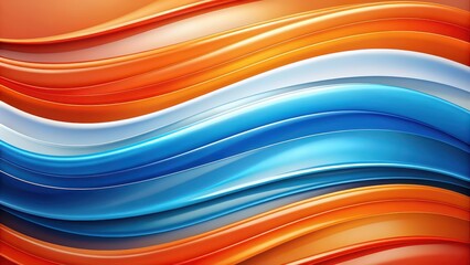 Wall Mural - Abstract background with vibrant orange, white, and blue waves , abstract, background, waves, vibrant, orange, white, blue